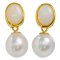 Approx. 8.5 - 8.9 mm, White South Sea Pearl, Dangle Jacket Opal Earrings