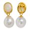 Approx. 8.5 - 8.9 mm, White South Sea Pearl, Dangle Jacket Opal Earrings