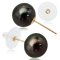 Approx. 9.0 - 10.0 mm, Tahitian Pearl, Stud Earrings