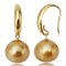 Approx.13.30 mm, Gold South Sea Pearl, Fish Hooks Earrings