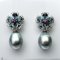 Approx. 8.8 - 8.9 mm , Tahitian Pearl , London Flora Earrings