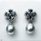 Approx. 8.8 - 8.9 mm , Tahitian Pearl , London Flora Earrings