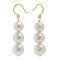 Approx. 7.94 - 9.38 mm, Akoya Pearl, Triple Pearl Multiple Sizes Dangle Earrings
