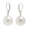 13.13-13.23 mm, White South Sea Pearl (Sphere), Lever Back Pearl Earrings