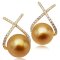 12.17-12.41 mm, Gold South Sea Pearl (Gold Mine II), Diamond Bow Earrings