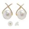 12.86-12.90 mm, White South Sea Pearl (Sphere), Diamond Bow Earrings