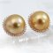 (PSL) Approx.13.1 mm, Aurora Moon Rainbow, Halo CZ Pearl Stud Earrings