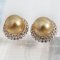 (PSL) Approx. 12.4 mm, Aurora Moon Rainbow, Double Halo CZ Pearl Stud Earrings