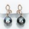 (PSL) Approx. 11.3 mm, Aurora Peacock, White Zircon Butterfly Dangle Pearl Stud Earrings