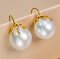 (PSL) (GIA) Approx.14.1 mm, Aurora Phoenix, Fish Hooks Pearls Earrings