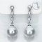 (PSL) Approx.8.8 mm, Aurora Phoenix, White Zircon Dangle Pearl Stud Earrings