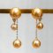 7.48 - 11.87 mm, Gold South Sea Pearl (Gold Mine II), Trio Pearls Dangle Chain Earrings