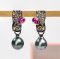 Approx. 9.0-11.0 mm, Tahitian Pearl, Latch Back Jacket Pearl Earrings