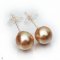 Approx. 10.0 - 12.0 mm, Gold South Sea Pearl, Stud Earrings