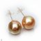 Approx. 12.0 -14.0 mm, Gold South Sea Pearl, Stud Earrings