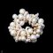 Approx. 3.0 - 8.0 mm, Freshwater Pearl, Donut Cluster Pearl Brooch