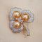 Approx. 10.0 mm, Gold South Sea Pearl, Triple Pearls Brooch