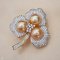 Approx. 10.0 mm, Gold South Sea Pearl, Triple Pearls Brooch