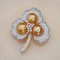 Approx. 10.0 mm, Gold South Sea Pearl, Triple Pearls Brooch