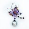 13.17 mm, Tahitian Pearl, Mixed Gems Dragonfly Dangle Pearl Brooch