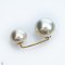 Approx.10.0 - 13.0 mm, Gold South Sea Pearl, Duo Pearl Brooch