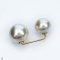 Approx.10.0 - 13.0 mm, Gold South Sea Pearl, Duo Pearl Brooch