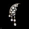 Approx. 4.0 - 8.0 mm, Freshwater Pearl, Crecent Icicles Pearl Brooch