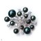 Approx. 6.0 - 11.0 mm, Tahitian Pearl, Firework Pearl Brooch