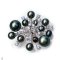 Approx. 6.0 - 11.0 mm, Tahitian Pearl, Firework Pearl Brooch