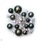 Approx. 6.0 - 11.0 mm, Tahitian Pearl, Firework Pearl Brooch