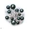 Approx. 6.0 - 11.0 mm, Tahitian Pearl, Firework Pearl Brooch