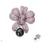 Approx. 16.0 mm, Tahitian Pearl, "Royal Orchid" Collection Dangle Pearl Brooch