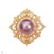 Approx. 14.0 mm, Edison Pearl, Halo CZ Wreath Pearl Brooch