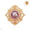 Approx. 14.0 mm, Edison Pearl, Halo CZ Wreath Pearl Brooch