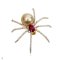 Approx. 10.0 - 11.0 mm, Gold South Sea Pearl, Spider CZ Paved Pearl Brooch