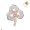 Approx. 10.0 mm, Edison Pearl, Maple Leaf CZ Paved Triple Pearl Brooch