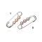 Approx. 4.0 - 4.5 mm, Freshwater Pearl, Freshwater Pearl, Three Pearls Safety Pin Brooch