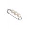 Approx. 6.0 - 7.0 mm, Freshwater Pearl, Three Pearls Safety Pin Brooch