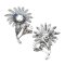 Approx. 8.0 - 10.0 mm, Edison and Freshwater Pearl, Flower Pearl Alloy Pendant