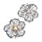 Approx. 10.0 -11.0 mm, Edison Pearl, Flower Pearl Alloy Brooch