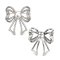 Approx. 10.0 - 11.0 mm, Edison Pearl, Bow Pearl Alloy Brooch