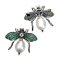 Approx. 8.0 mm - 11.5 mm, Tahitian Pearl, Green Bee Pearl Brooch