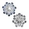Approx. 8.5 - 9.0 mm, Akoya Pearl, Blue Flower CZ Paved Pearl Alloy Brooch