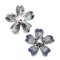 Approx. 11.0 - 12.0 mm, Tahitian Pearl, Blue CZ Flower Pearl Alloy Brooch