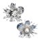 Approx. 11.0 mm, White South Sea Pearl, Flower CZ Paved Pearl Alloy Brooch
