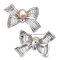 Approx. 12.0 mm up, Edison Pearl, Bow Pearl Alloy Brooch