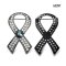 Approx. 8.0 - 10.0 mm, Tahitian Pearl, Ribbon Rip Pearl Alloy Brooch