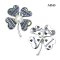 10.9 mm, Edison Pearl, Abalone Shell Clover Leaf Pearl Alloy Brooch