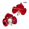 Approx. 10.0 - 11.0 mm, Edison Pearl, Red Velvet Cherry Blossom Pearl Alloy Brooch