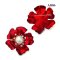 Approx. 10.0 - 11.0 mm, Edison Pearl, Red Velvet Sakura Pearl Alloy Brooch